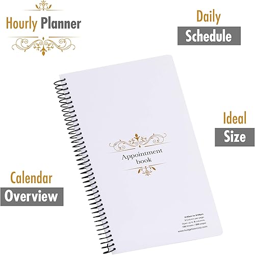 Miniatura 8 de Libro de citas sin fecha 2023-2024  3 columnas organizador de libros de aplicaciones de 200 páginas con soporte para bolígrafo, planificador semanal