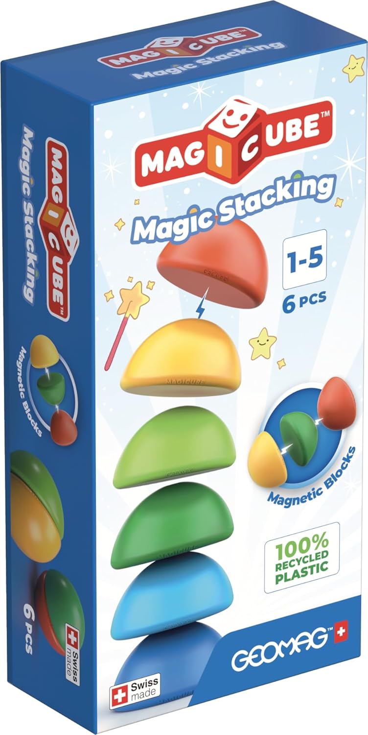 Magnetic blocks - GEOMAG - Magicube 060 - 6 pieces - Stackable - Recycled plastic