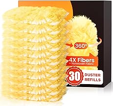 30 Count Heavy Duty Duster Refills for Swiffer, Multisurface 360° Larger Size Dusters with 4X Microfibers, Unscented Disposable Dusters for Cleaning Home, Blinds, Fans, Corners (Only Duster)
