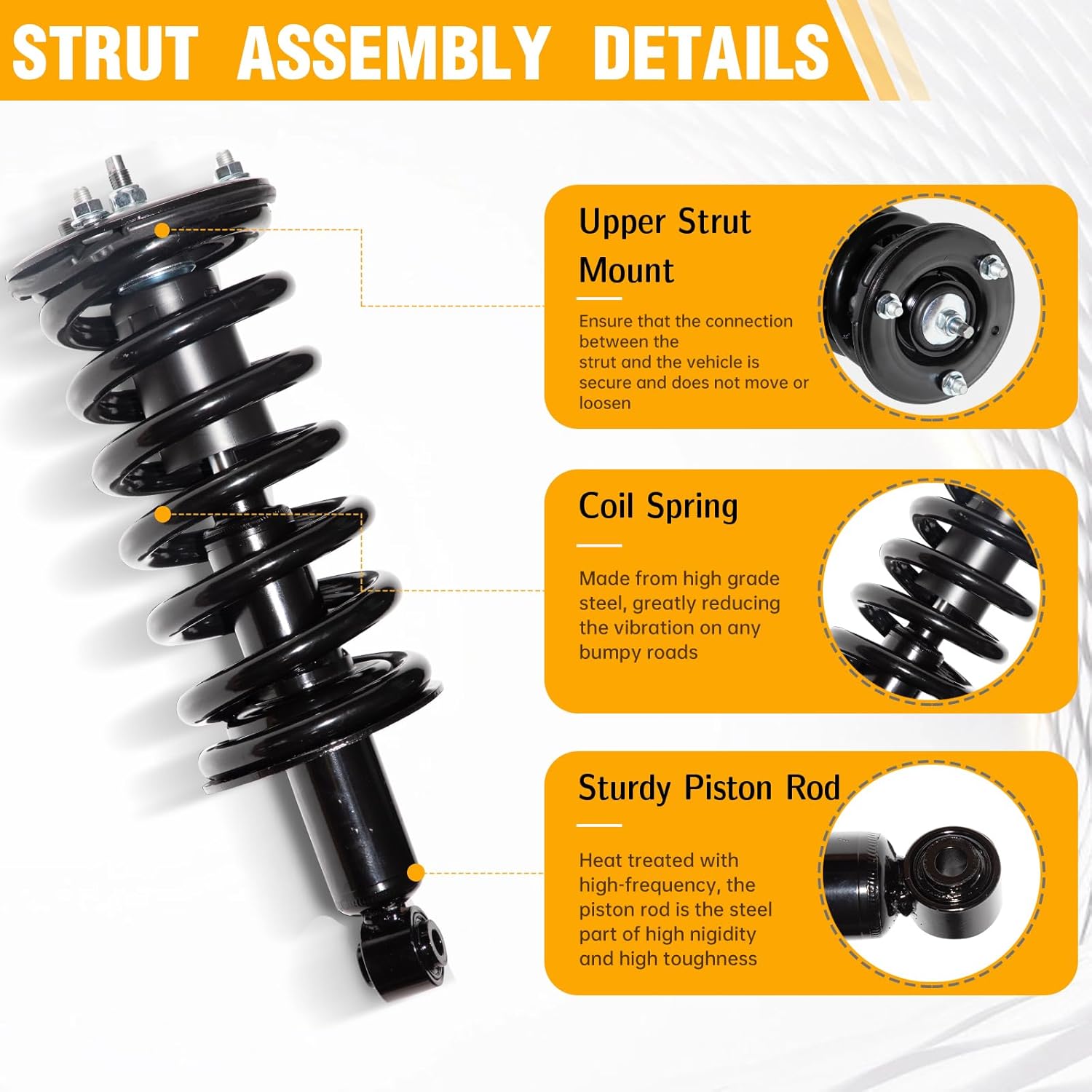 Front Pair Complete Struts Shocks Assembly w/Coil Spring Replacement for 2004-2015 Nissan Titan 2005-2014 Nissan Armada Suspension Kit 171358 181358
