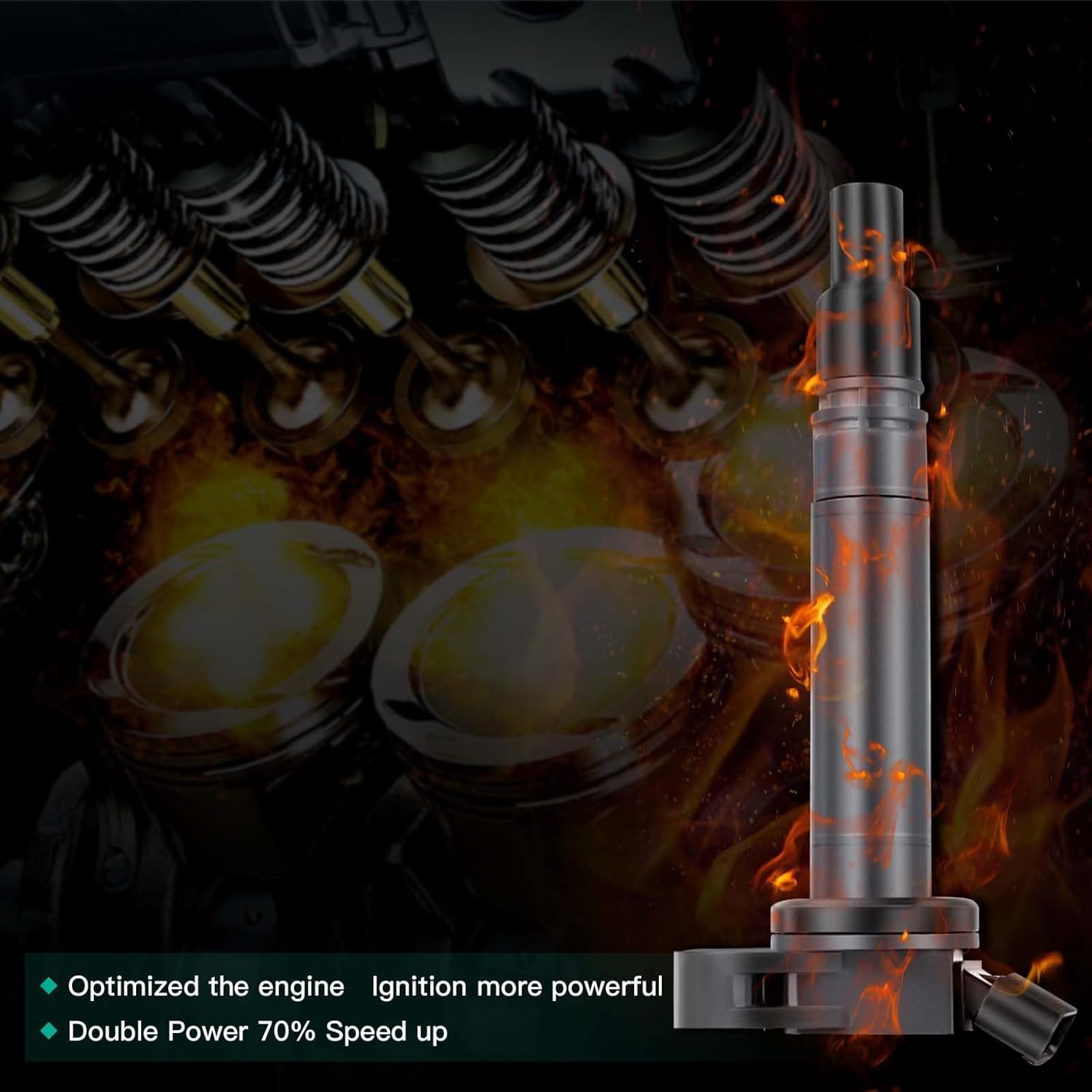 SCITOO Ignition Coil Coils Pack fits for Toyota Tundra 5.7L 2007-2016 for Tundra 4.6L 2010-2016 for Sequoia 5.7L 2008-2016 for ES300h 2.5L 2013-2016 UF507 C1596 5C1653 1 PCS (Pack of 4)