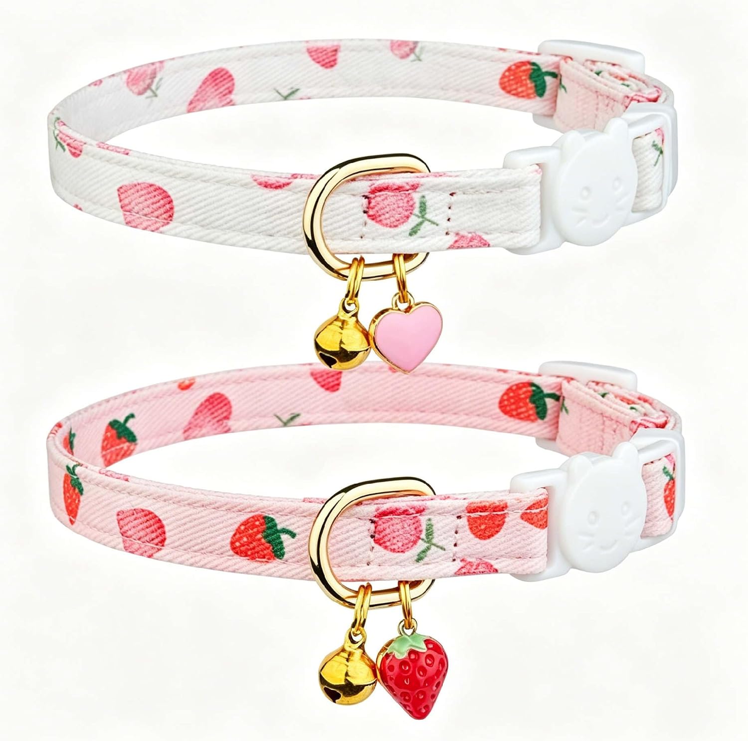 Cute Cat Collars for Girl Cat Kitty Collar with Bell Cotton Cat Collar