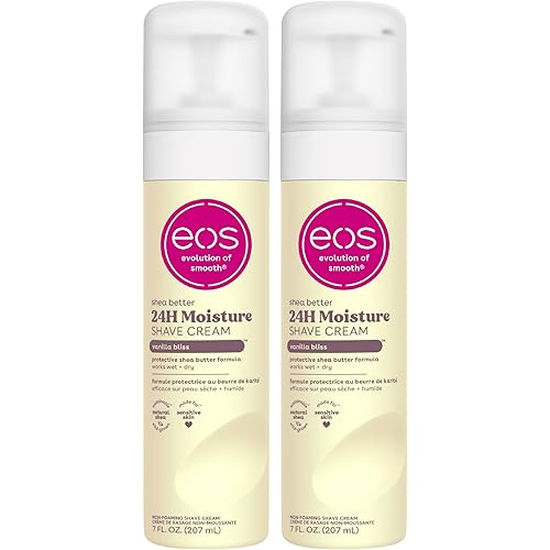 eos Shea Better Shave Cream- Vanilla Bliss, Shea Butter, Aloe Vera, Moisturizing, Shaving Cream for Women, eos Shave Cream, 7 fl oz, 2-Pack