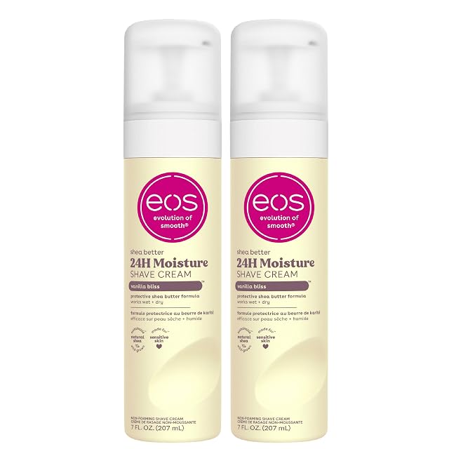 eos Shea Better Shave Cream- Vanilla Bliss Shea Butter Aloe Vera Moisturizing Shaving Cream for Women eos Shave