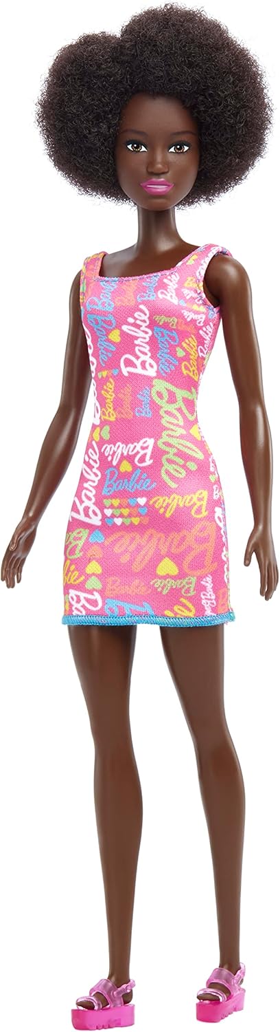 Barbie Customizadas Negra Vestido Rosa con Logotipo Muñeca para niñas a ...