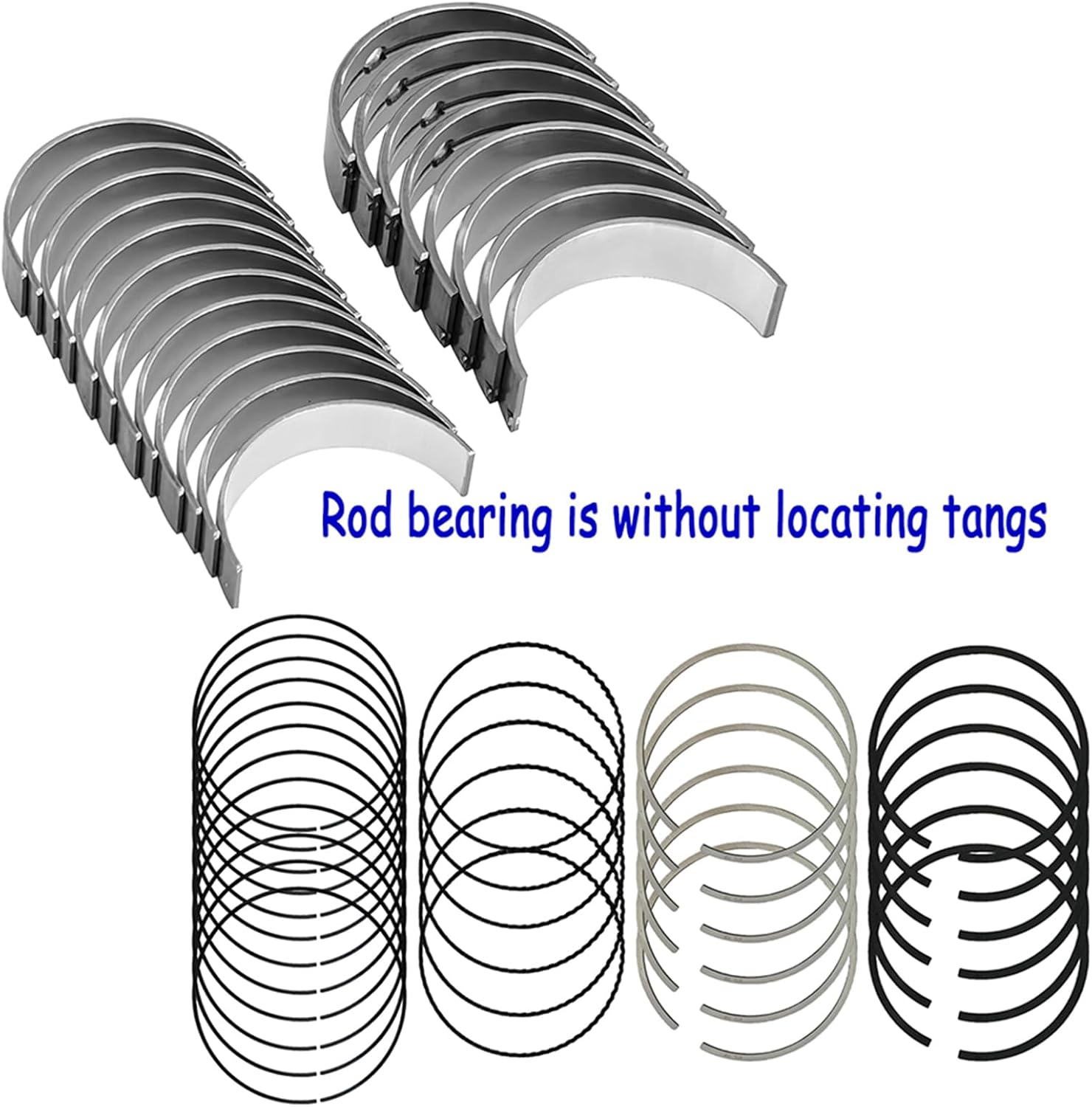Engine Main Rod Bearing and Piston Ring Set STD RB1105A MB1105 Fits for Dodge Dakota Nitro Durango Ram 1500 for Jeep Commander Liberty Grand Cherokee 2002-2010 RB1105A MB1105