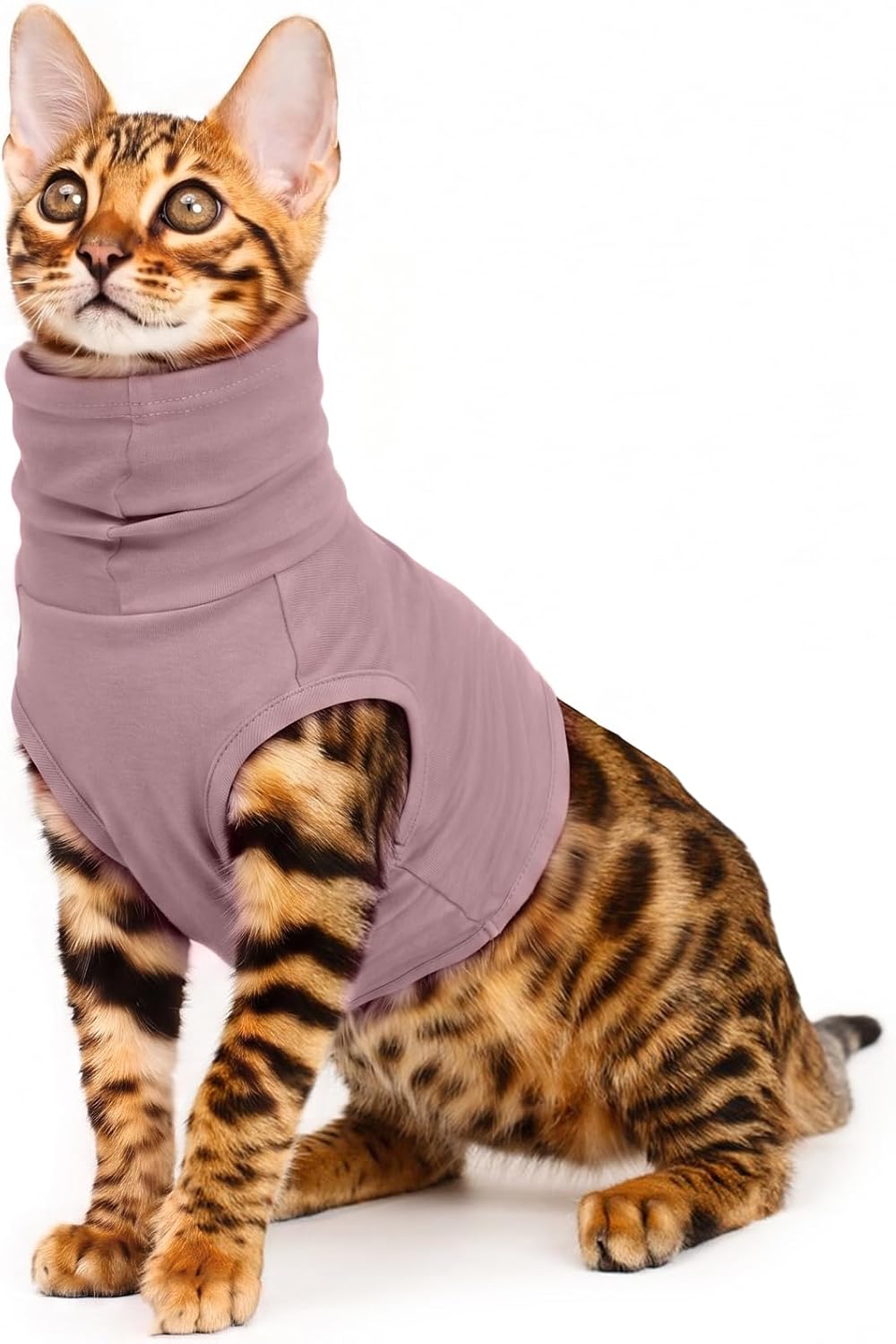 ROZKITCH Cat Neck Protector, Cat Surgery Recovery Suit | Surgical Neck Cover Dog Ear Hematoma Wrap Purple XS
