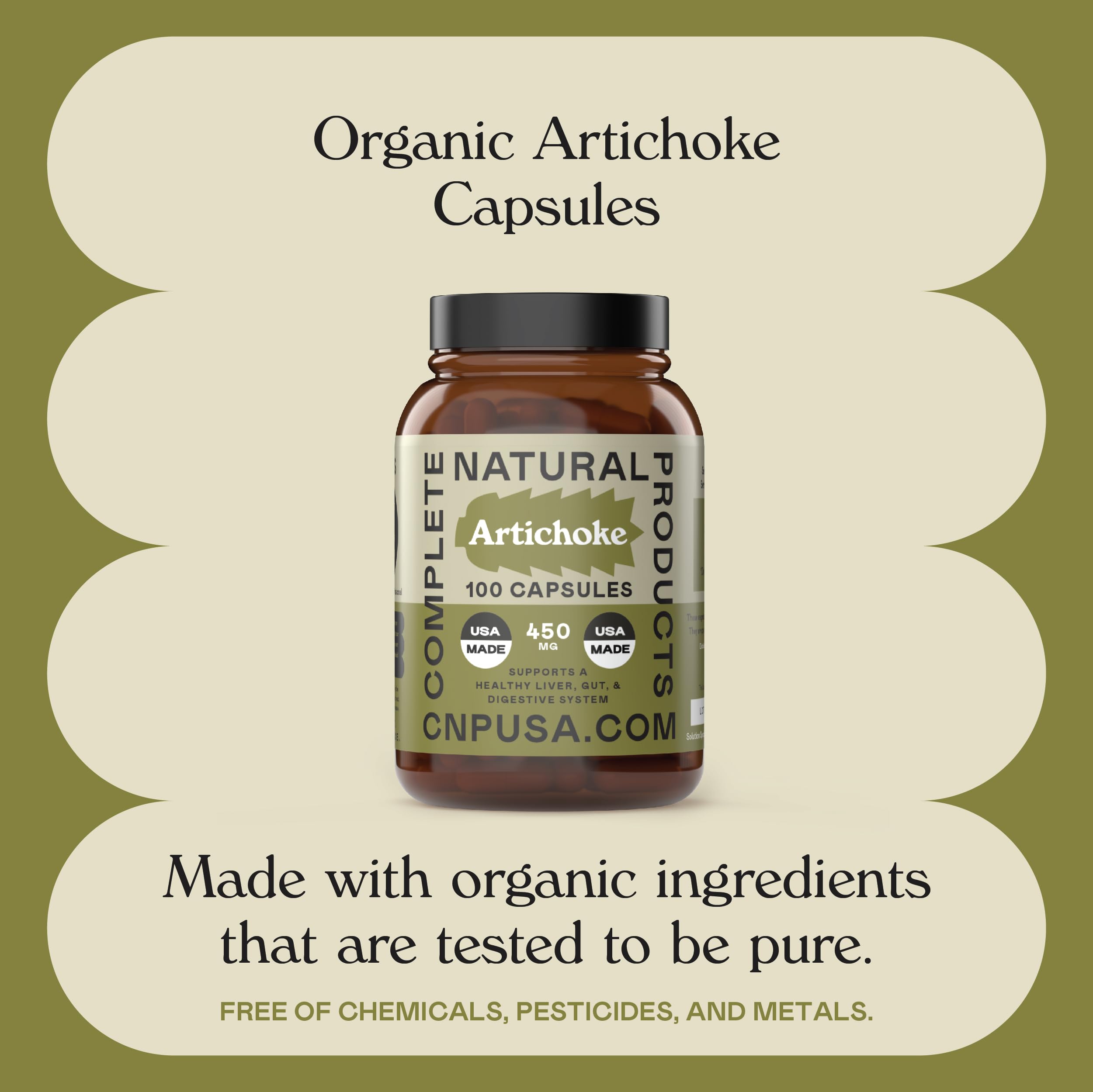 Complete Natural Products Organic Artichoke Capsules 450mg | Vegetarian, Plant-Based Herbal Supplement for Liver & Digestive Support — Amazon image 6