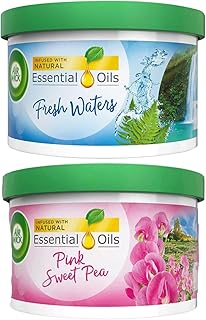 Air Wick Scented Gel Room Freshner BUNDLE Sweet Pea and Fresh Waters, One Each