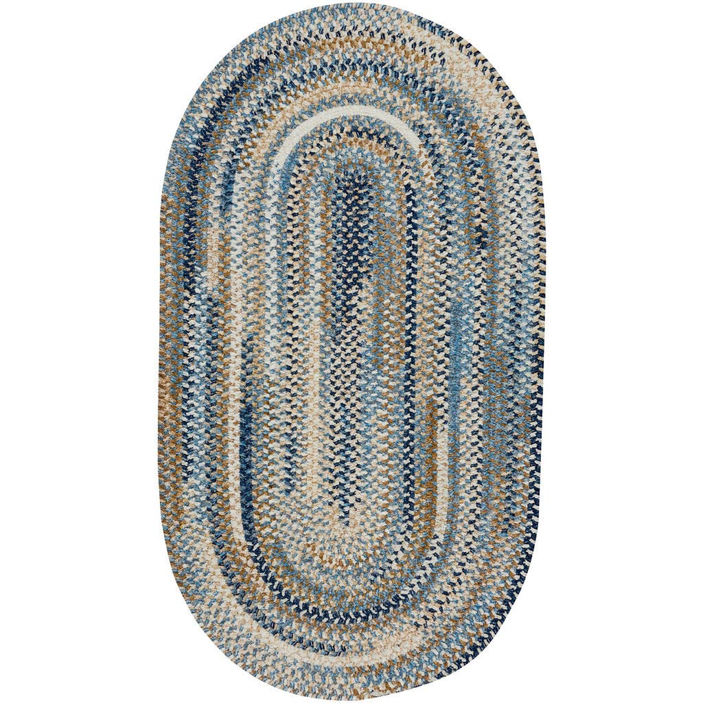 CapelRugs Habitat Braided Oval Area Rug, Blue, 24" x 36"