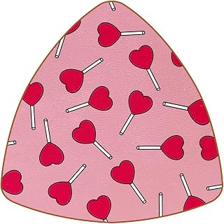 Posavasos de 6 piezas para mesa, diseño triangular, para decoración del hogar, color rosa