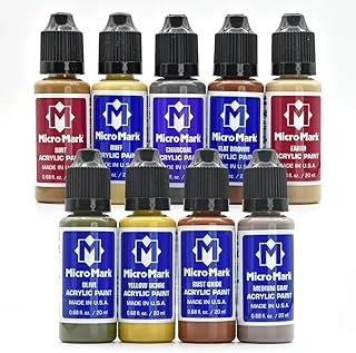 Micro-Mark Earthtones Acrylic Paint Set, Versatile Paint Set for Models, Miniatures, and Crafts
