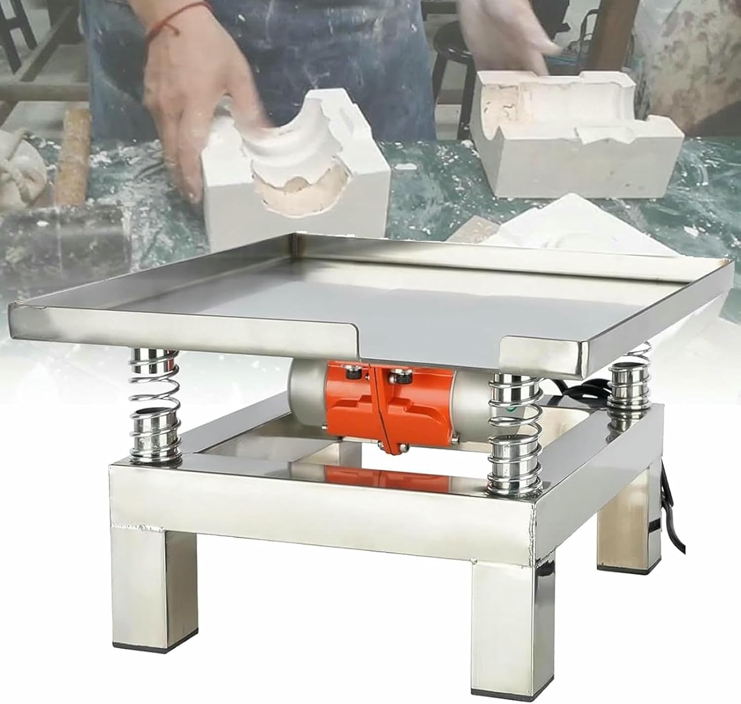 Concrete Vibrating Table - 110V Stainless Steel Mini Model | 35 * 35cm/50 * 50cm Size for Shaking Wet Powder, Removing Bubbles