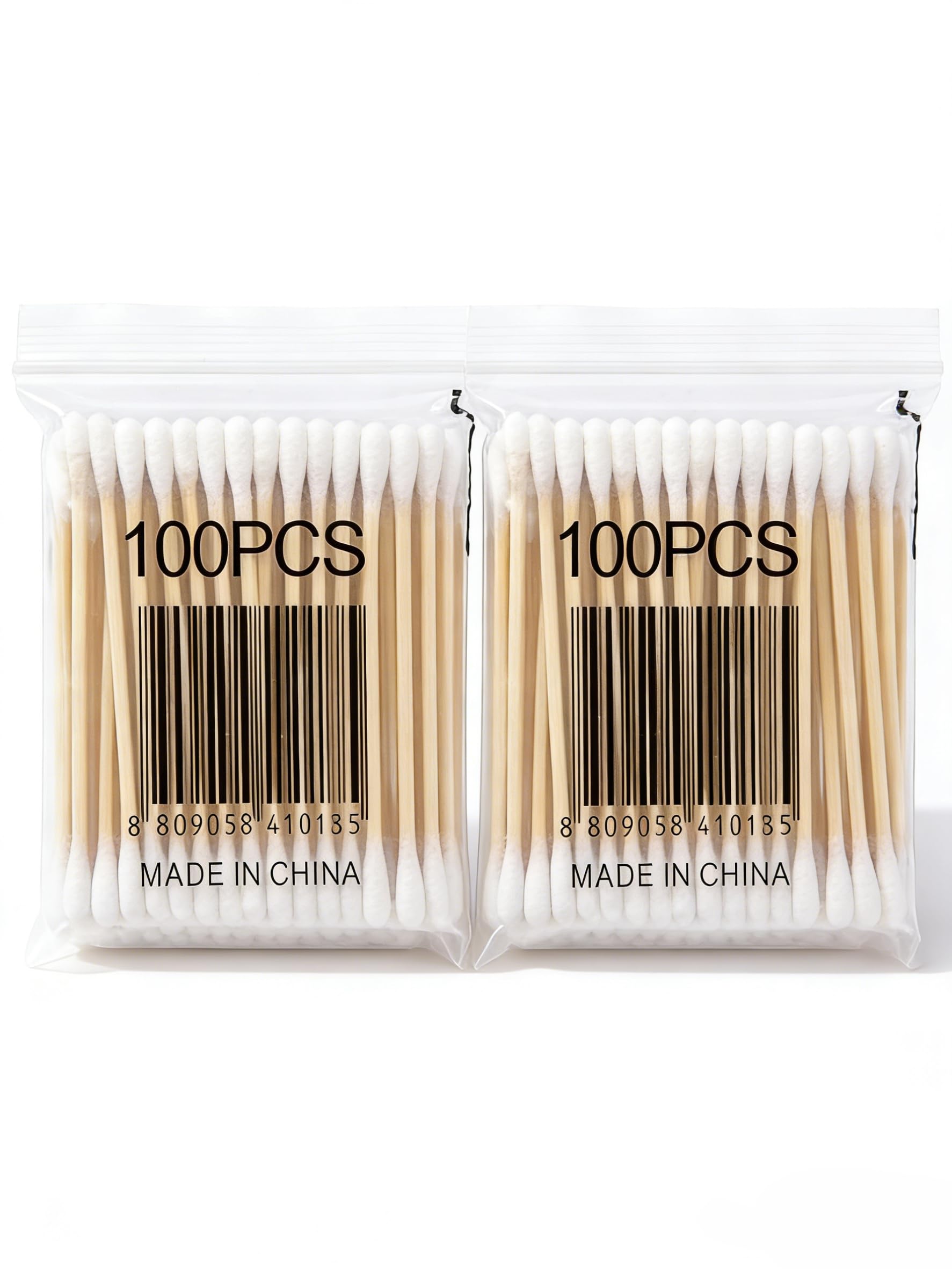 200 Pcs Double-Headed Wooden Cotton Swabs – for Ear Nose Cleaning Makeup Touch-Up Lipstick Removal Precision Beauty Care