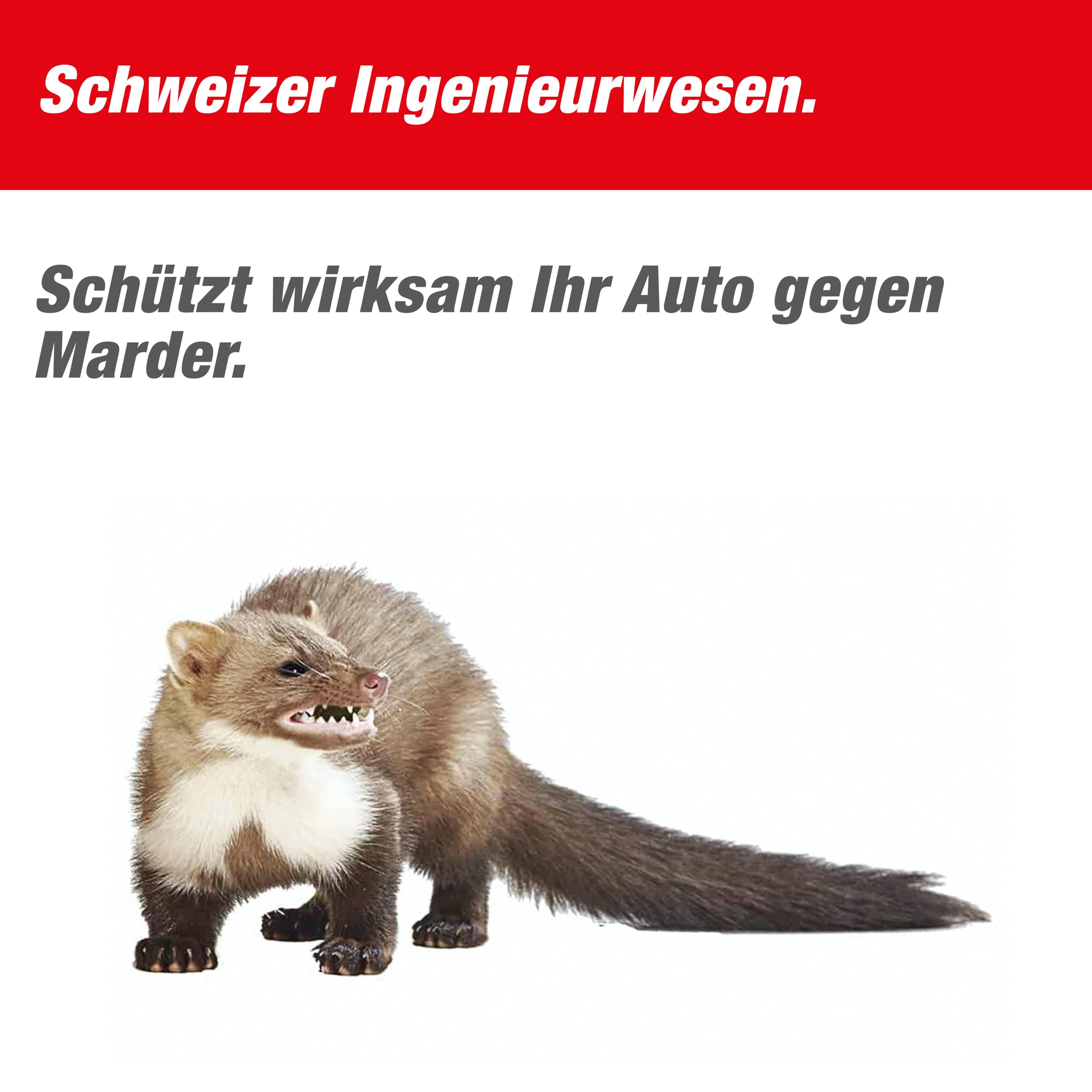 SWISSINNO Marderschreck Auto Hochspannung 12V Autobatterie Marderabwehr zum Schutz vor Marder im Motorraum, Effektive Abwehr gegen Marder KFZ, Marderschutz Ultraschall PKW Marten Repellent Free