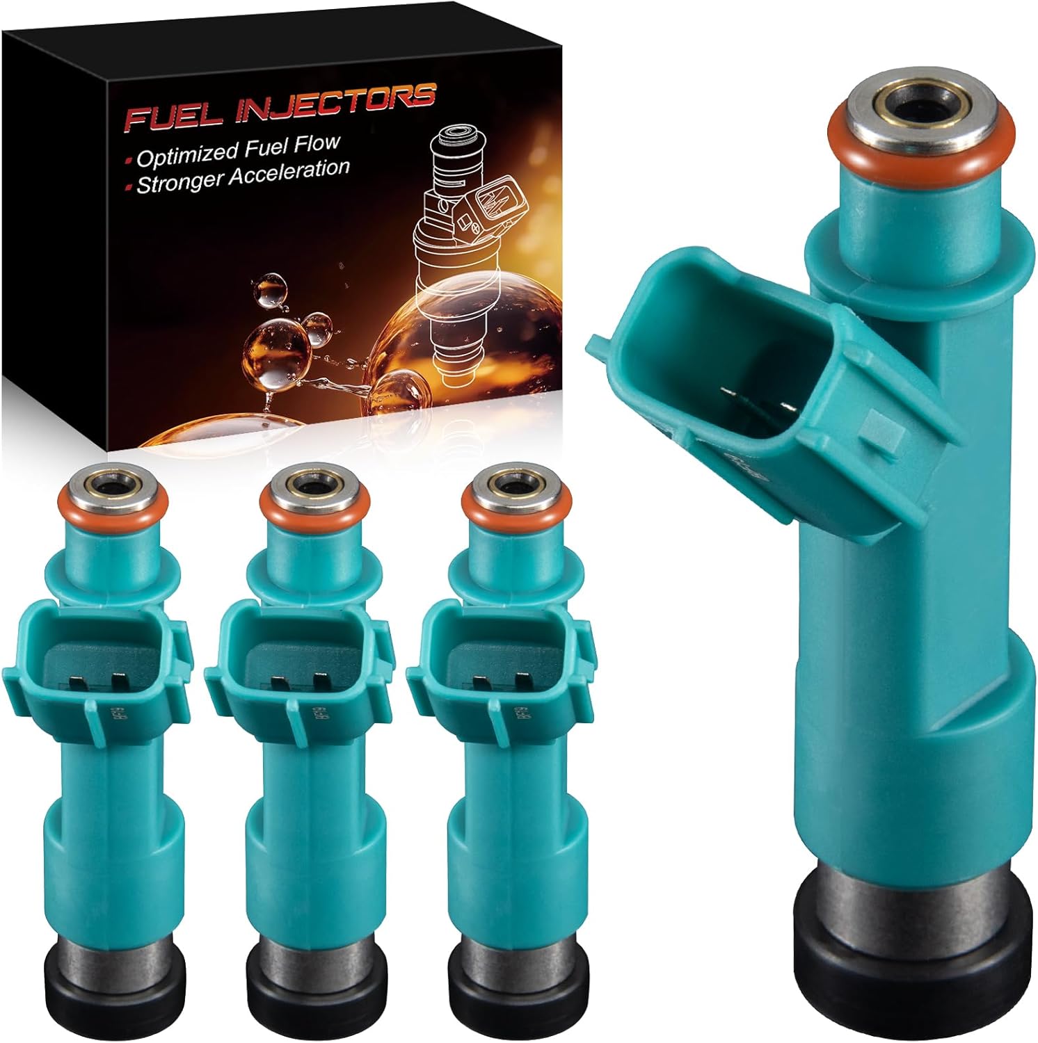 23250-28080 2.4L Fuel Injectors Fit For:-Toyota Camry Corolla Highlander for:-RAV4 Solara Matrix 2004-2010, For:-Scion tC 2005-2010 xB 2008-2010, Replace 23250-0H060 23209-28080 (4 Pcs)