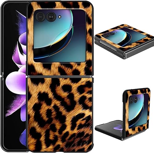 Vista 85 de Funda para Motorola Moto Razr Plus 2023 con protección de pantalla, cubierta trasera de policarbonato duro delgada y ultrafina con patrón de estante