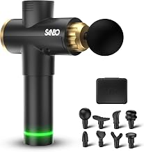 Sanbo Elite Muscle Massage Gun Deep Muscle Massager Device with 30 Adjustable Levels, 8 Massage Heads and LCD Screen for Relieving Pain and Stiffness