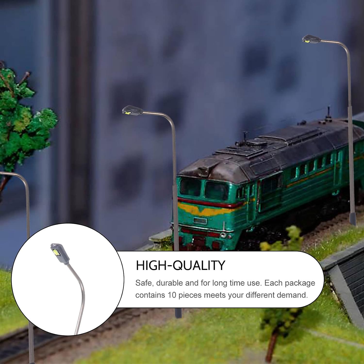 Uonlytech Led Model Street Light 1/150 Scale Train Station Layout Model Lamp Post Professional n Scale Lighting