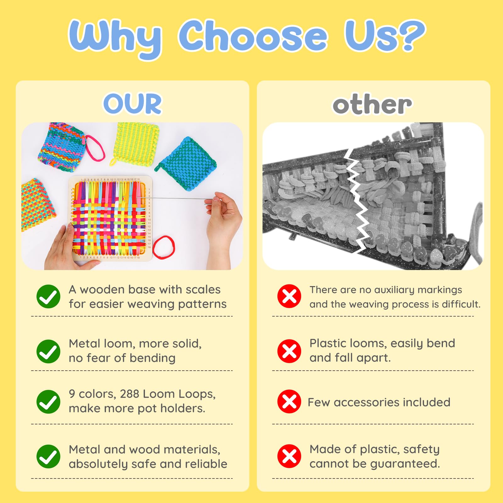 Weaving Loom Kit - Kids & Adults Crafting -2