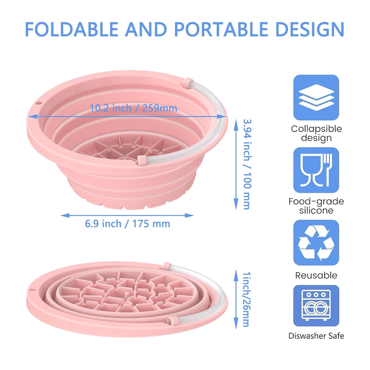 Foldable Silicone Cold Soak Basin Multipurpose for Travel Home and Outdoor Gentle Sturdy Construction Space Saving Thin Camping Basin