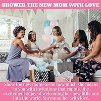 Vista 5 de AmandaCreation - Invitaciones de ducha con temática de elefante floral de dalia en acuarela, 20 tarjetas de relleno de 5 x 7 pulgadas con veinte