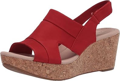 Clarks red wedge sandals Clearance