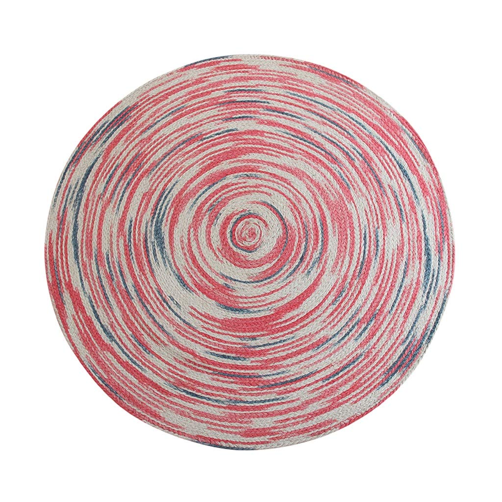 Tapis de bain rond Wen rose 120cm parfait pour sublimer une chambre d'apprentissage enfant