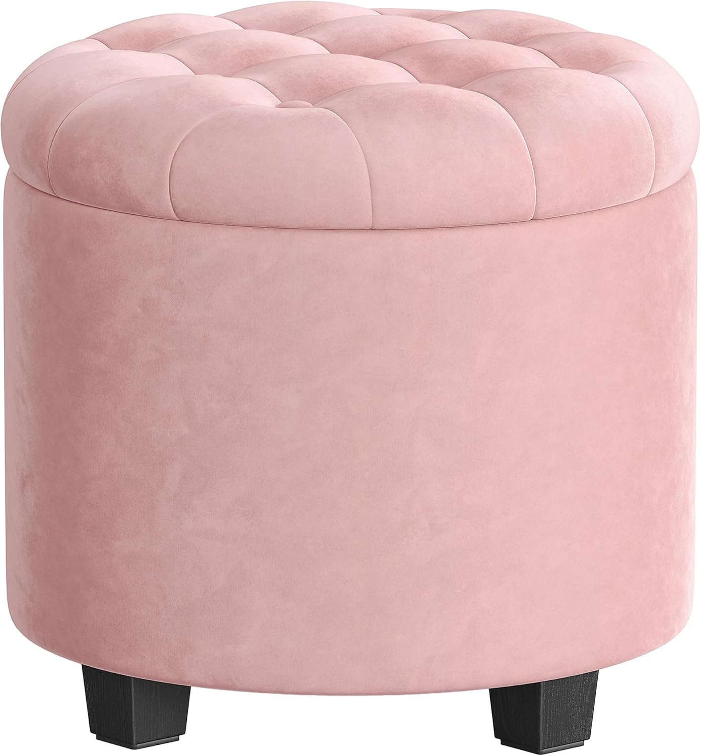 Dream closet organization ideas featuring a pink velvet storage ottoman for cozy seating and stylish closet organization