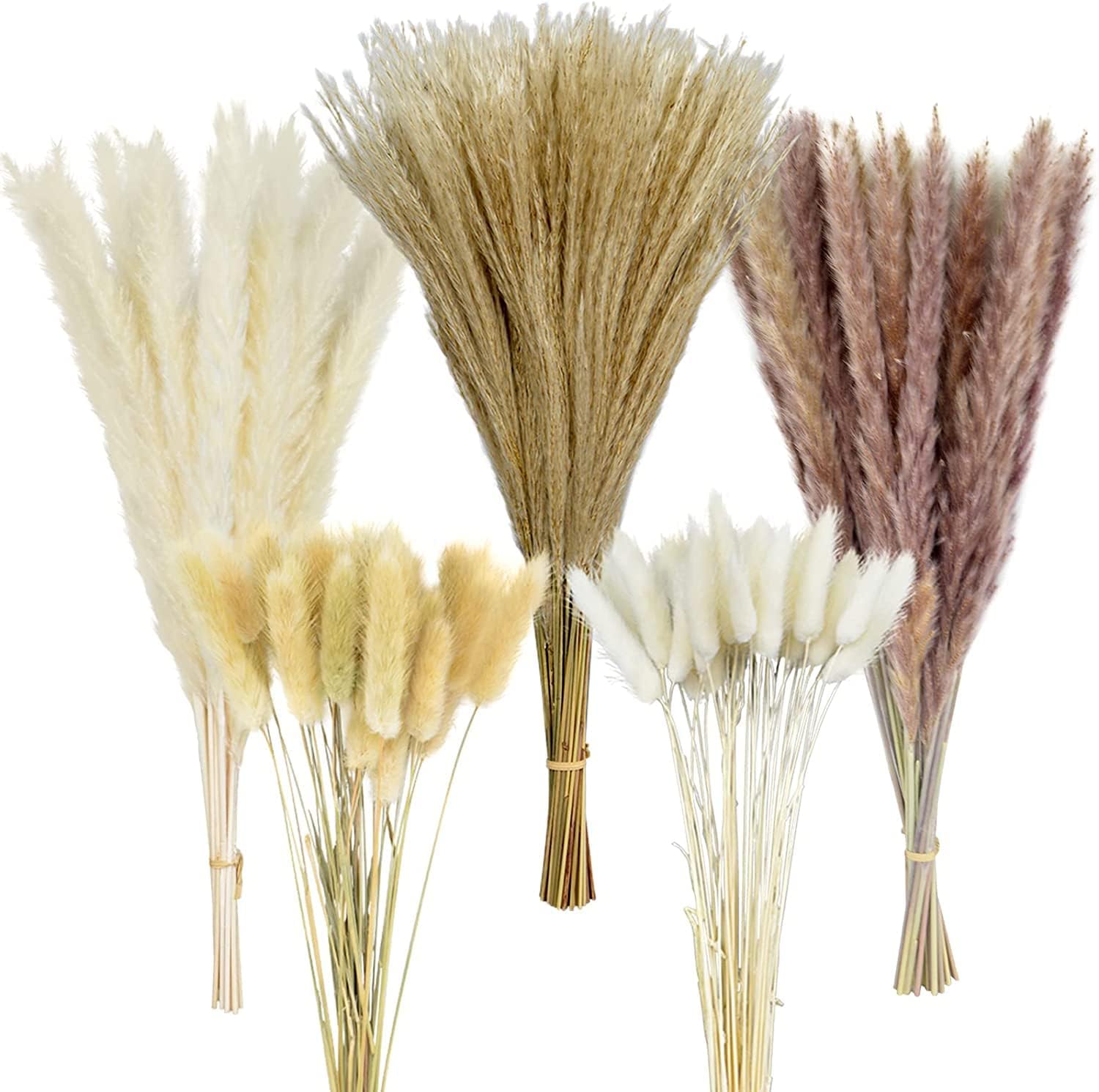 Elipenico Pampas Grass Decor 120 pcs 17 inch Natural Dry Pampas 15