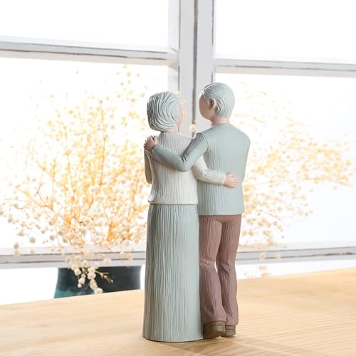Miniatura 3 de Figuras amorosas para parejas mayores, estatuas de aniversario de boda para decoración del hogar, figuras esculpidas pintadas a mano, regalos para