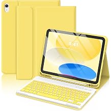 MMK iPad 11th 10th Generation Case with Keyboard 2022, 10.9", Wireless Detachable Keyboard, Pencil Holder for iPad 11 Inch A16 2025, 10th Gen 10.9 Inch 2022 Yellow