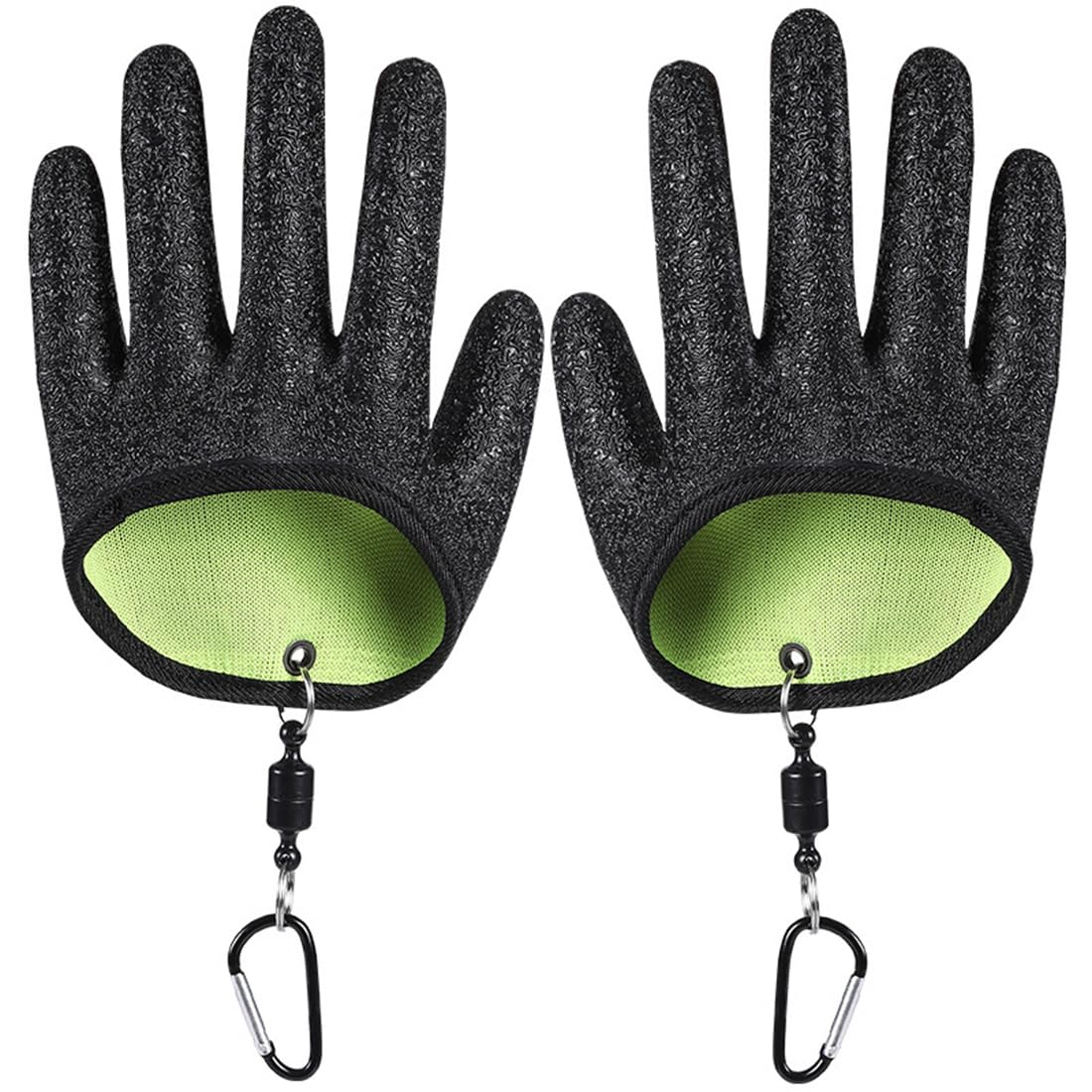 HUZNA 1 Par Guantes De Pesca Impermeables,con 2 Cierre Magnético,Resistentes A Cortes Y Pinchazos,Actividades Al Aire Libre Manipulación,para Manipular con Seguridad Lucio,Siluro,Lucioperca