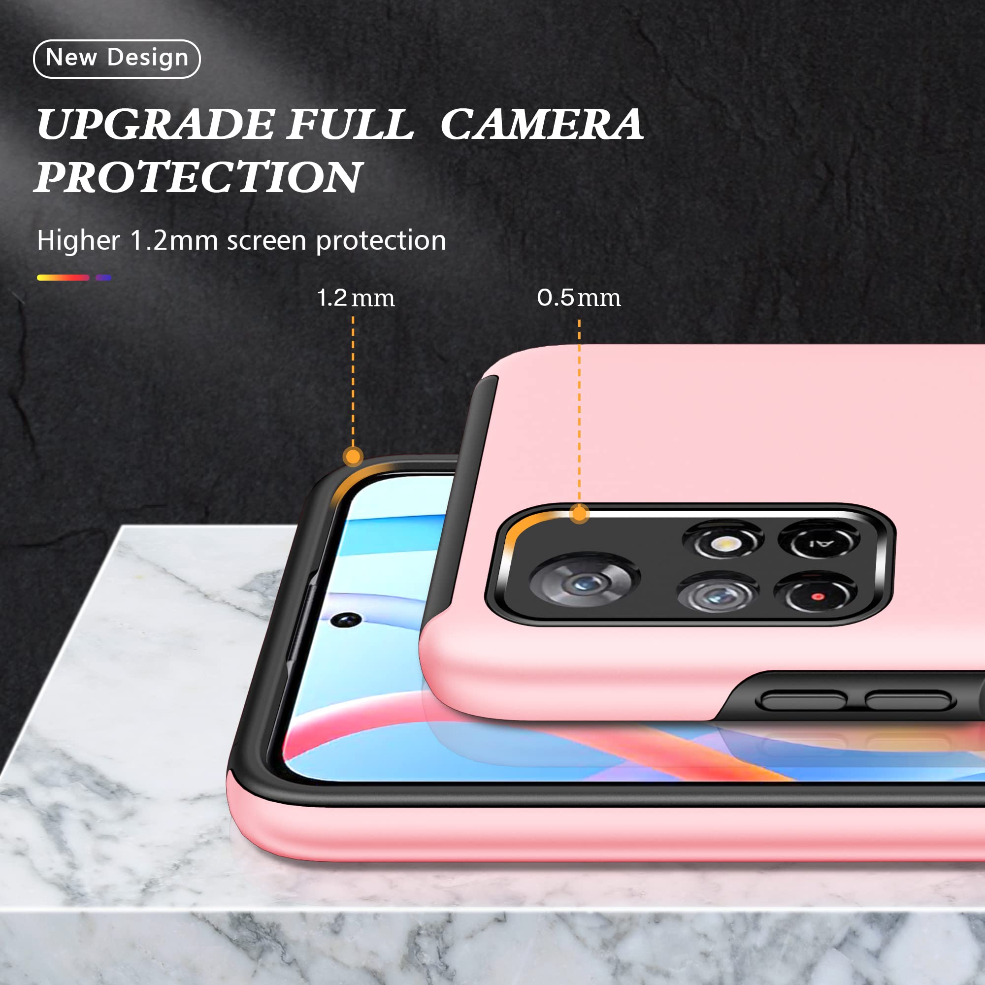 SORAKA Cover per Xiaomi Poco M4 Pro 5G con anello,Custodia in