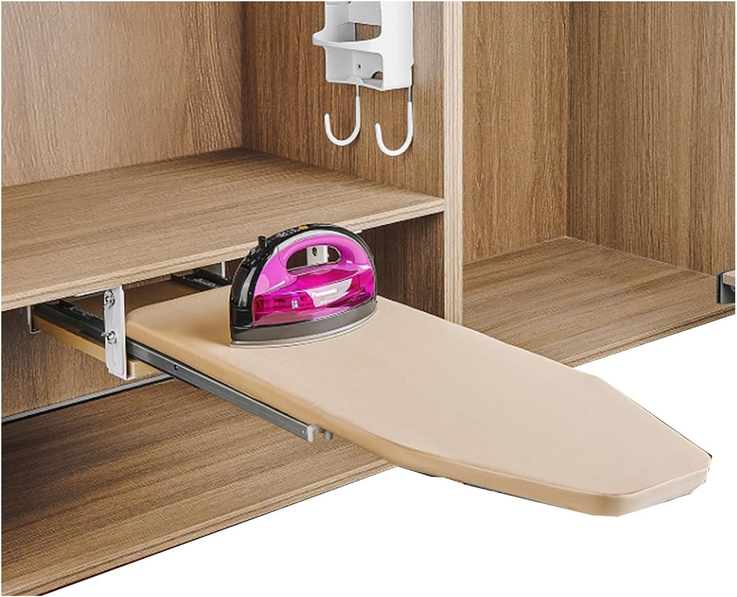 Pull Out Ironing Board,Retractable Foldable Hiding Ironing Board,180 Rotation with Removable Cover,Load-Bearing 20 Kg for Apartment Small Room(Color1)