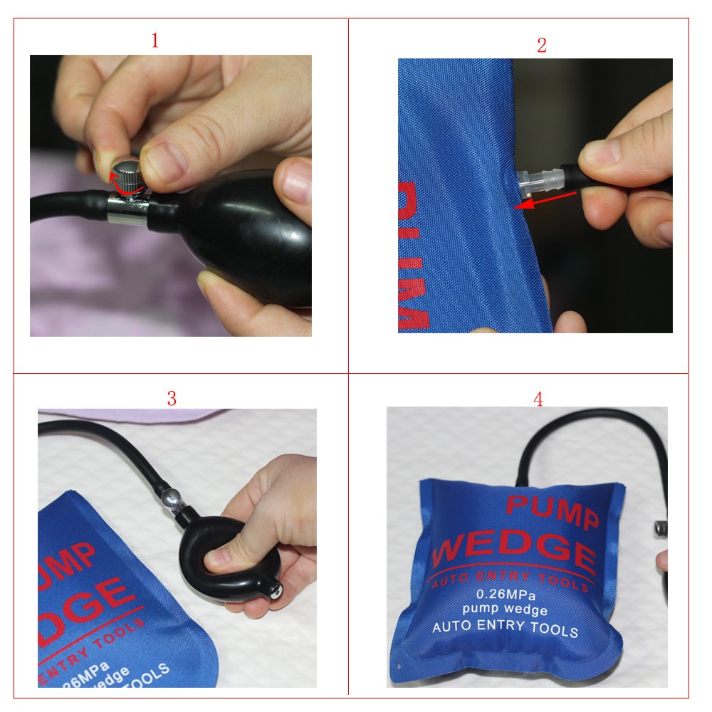 WANYIG 3 Stücke Air Wedge Pump Wedge Montagekissen Pneumatikspanner Montage Luftkissen Spreizkissen Montagehilfe Fenster für die Tür Fenster Installation und Auto-