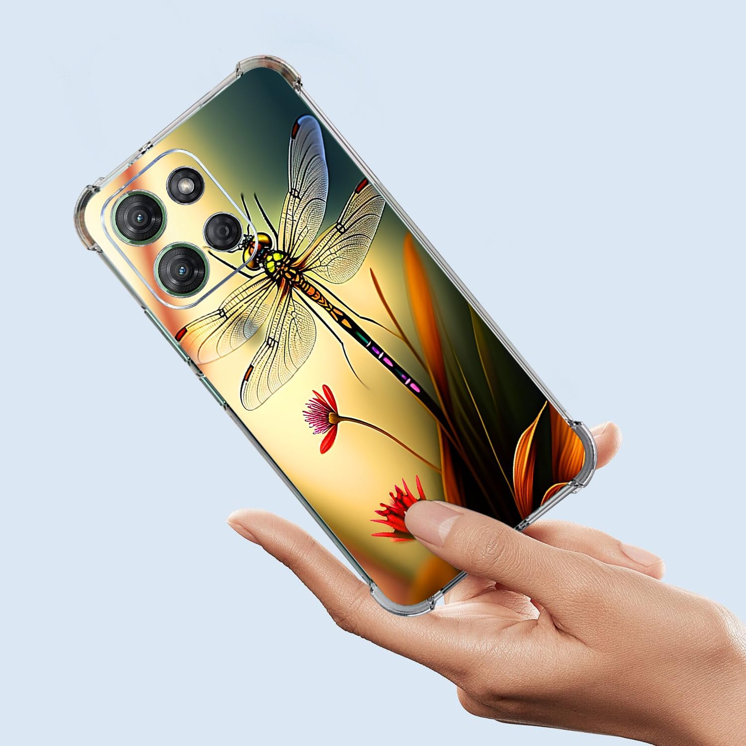 Case for Moto G 2025,Colorful Dragonfly Drop Protection Shockproof Case TPU Full Body Protective Scratch-Resistant Cover for Motorola Moto G 2025 image 4