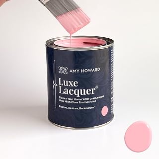 AMY HOWARD AT HOME: LuxeLacquer Paint – Peony Blossom – Ultra High-Gloss Designer Paint for Furniture, Cabinetry, Walls, Trim, and More. Made in the USA. Pink - High Gloss - 32 oz.