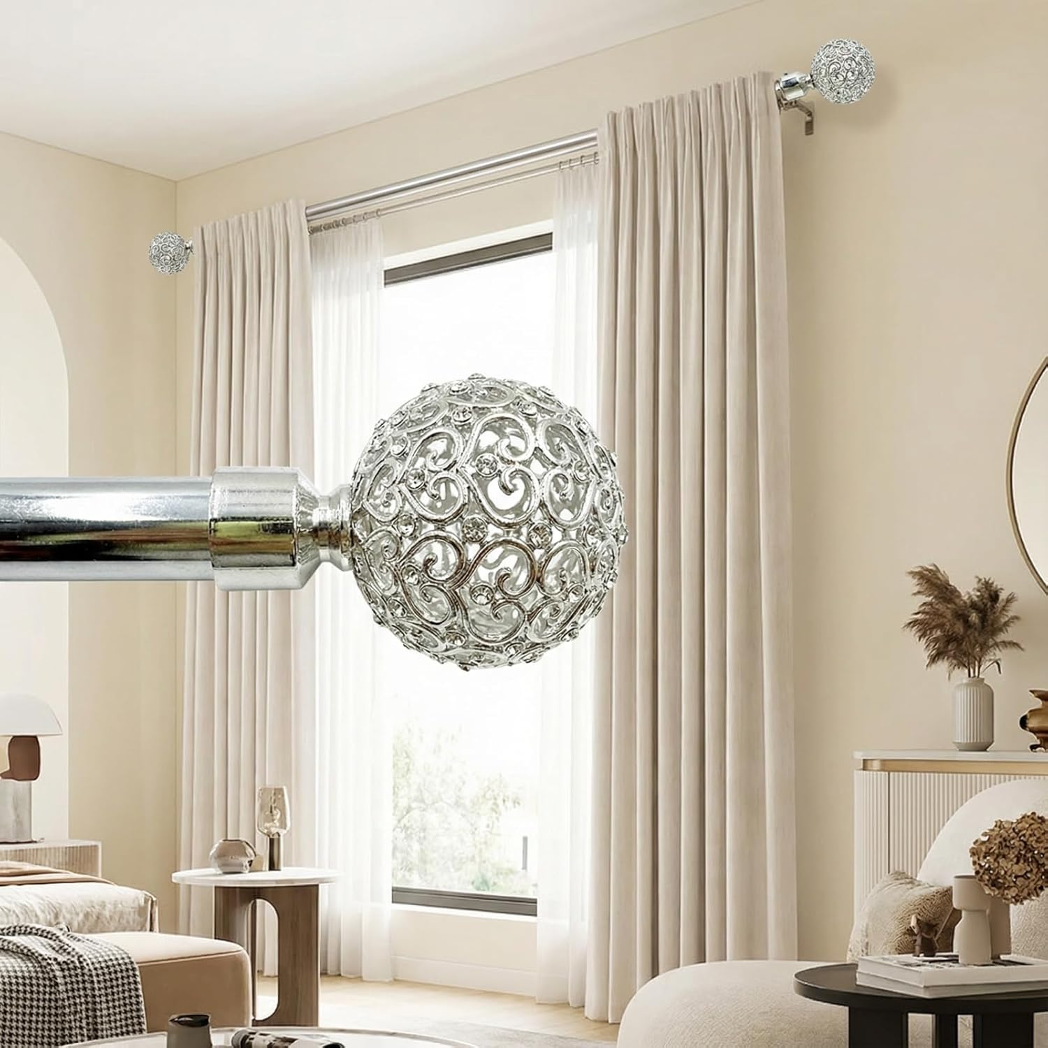 Curtain Rod Finial 25mm 28mm zinc alloy Roman rod end decorative head curtain accessories