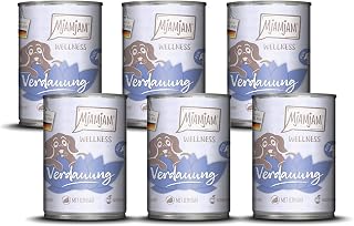 MjAMjAM - Nourriture Humide Premium pour Chiens - Bien-être - Digestion - Dinde, Paquet de 6 (6x400g), sans céréales