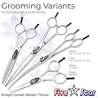 Vista 2 de Kenchii Five Star - Tijeras de aseo para perros, tijeras rectas de 8.5 pulgadas, peso ligero, tijeras de aseo de mascotas resistentes para perros