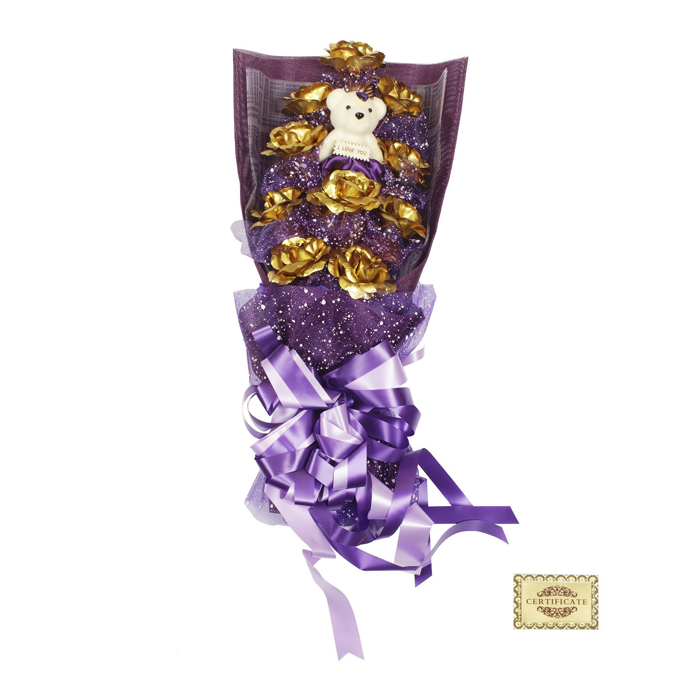 RELBEES 24K GOLD ROSE BOUQUET(11INC) VALENTINE GIFT/GIFT FOR HER/GIFT FOR HIM/GIFT FOR HUSBAND ANNIVERSARY SPECIAL LOVE/GIFT ITEM FOR WOMEN/VALENTINE GIFT SET-picture-12