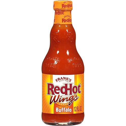 Frank's RedHot Wings Sauce, Buffalo, Ready-To-Use, Shake or Pour Over Wings, Sandwiches, Pizza, and More for Buffalo-Style Flavor, 12 fl oz