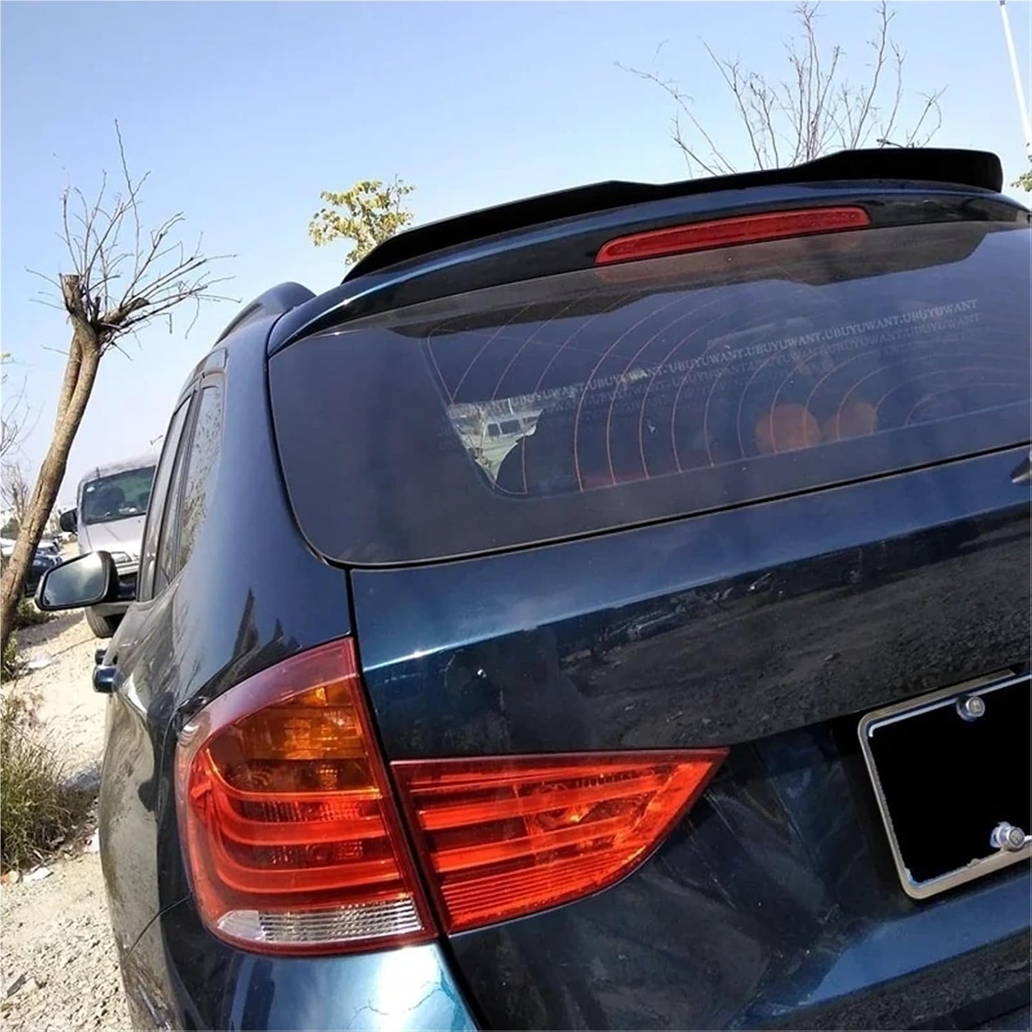 for BMW X1 E84 F48 2012-2020 Universal Car Tail Top Wind Spoilers Rear Trunk Roof Sport Wing(Fake Carbon Fiber)