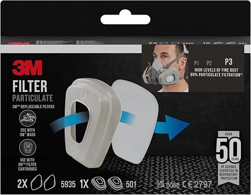 3M Particulate Filter 5935, P3, 2 Pair + Filter Holder 501, 1 Pair - 1