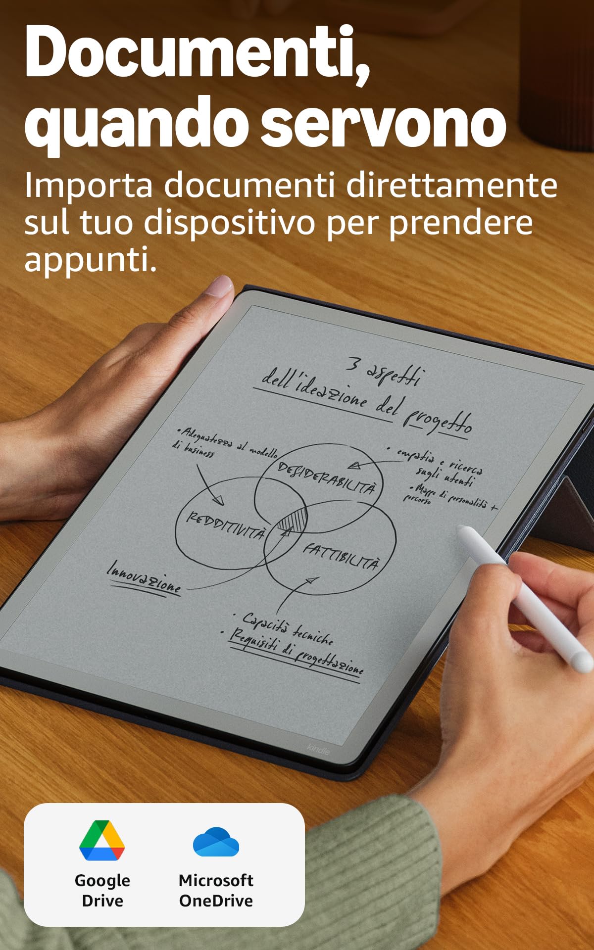 Amazon Kindle Scribe 16 GB senza luce frontale (ultimo modello) — Schermo da 11’’, effetto carta stampata — Più sottile, leggero e veloce — Scrivi nel taccuino integrato, nei documenti e nei libri