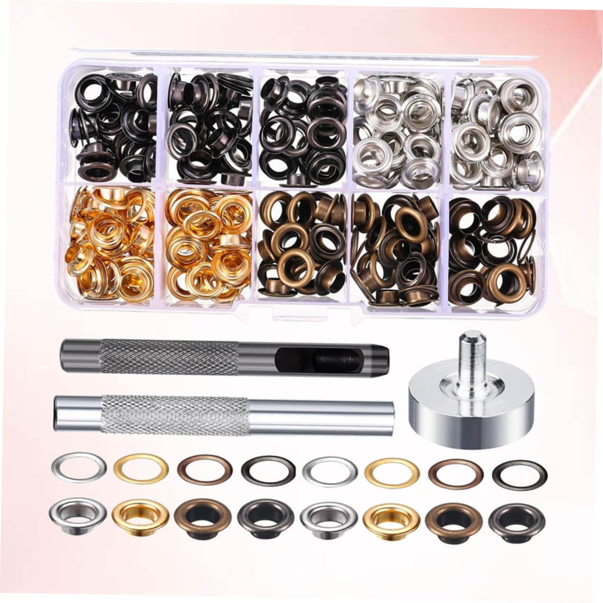200pcs Metal Eyelets Button Grommets Kit for Shoes Crafts Clothing Repair