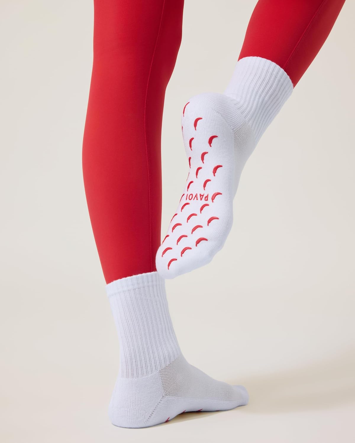 PAVOI ACTIVE Pilates Socks with Grips for Women - One Size Non Slip Quarter-Crew Grip Socks for Yoga, Barre - Bamboo Blend