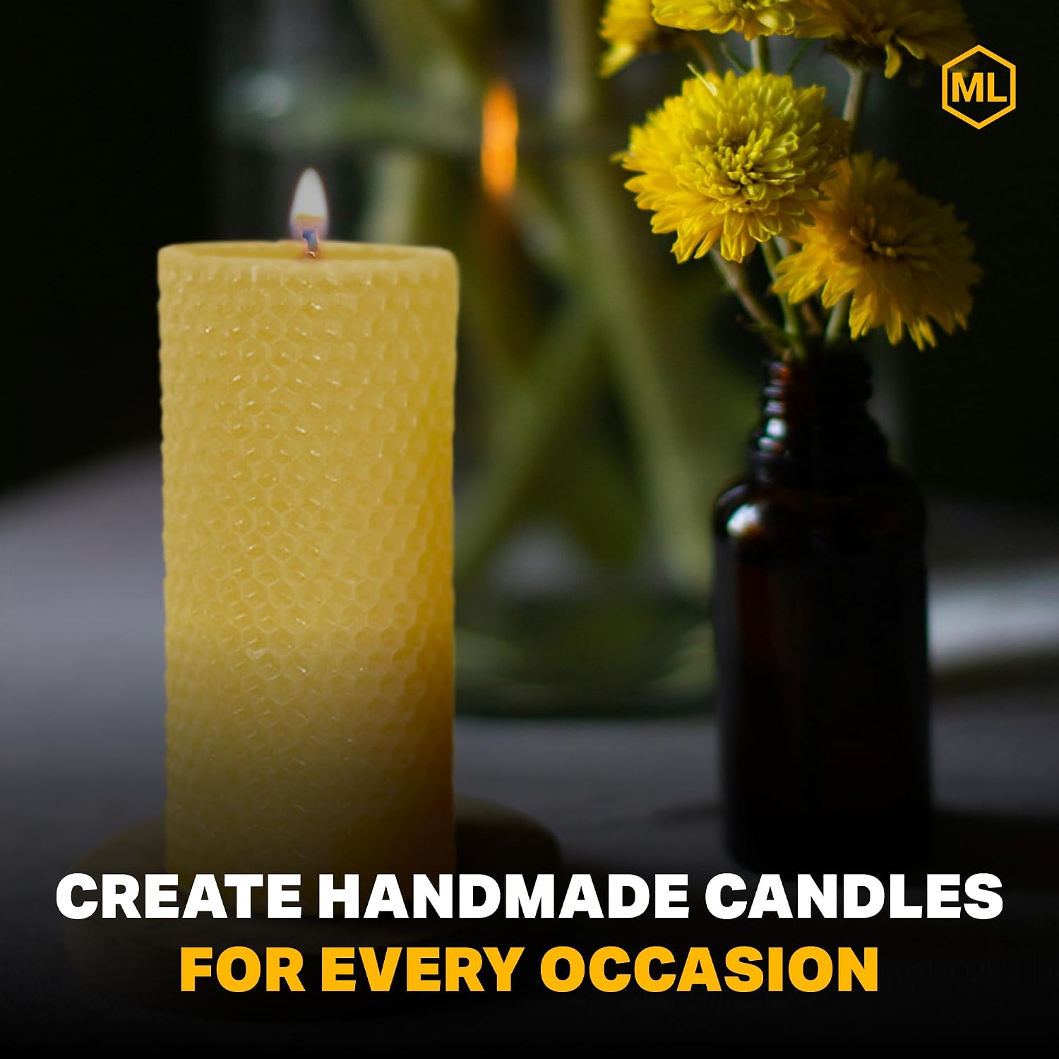 Mann Lake Honeycomb Beeswax Candle Mold, Easy Release Rubber Cylinder for Candle Making, Durable & Reusable Craft Material for Rustic Artisan Design, Handmade Candles, Weddings, and Aromatherapy Decor