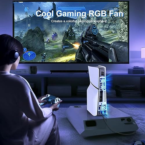 Miniatura 6 de NANANINO Ventilador de refrigeración para consola PS5 Slim, accesorios de refrigeración con 3 ventiladores de alta velocidad, sistema de